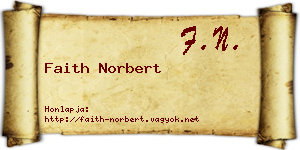Faith Norbert névjegykártya